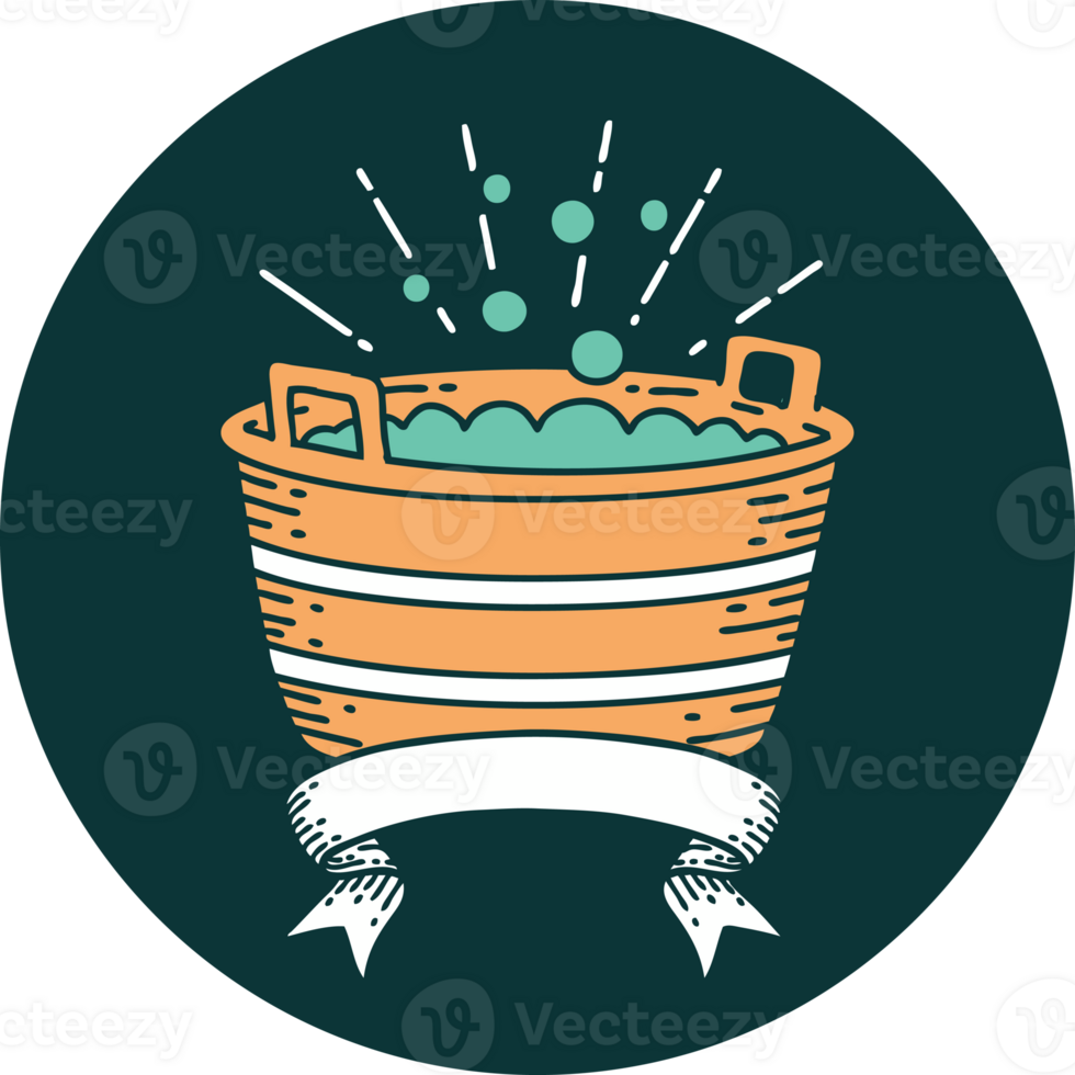 icon of tattoo style tin bath png