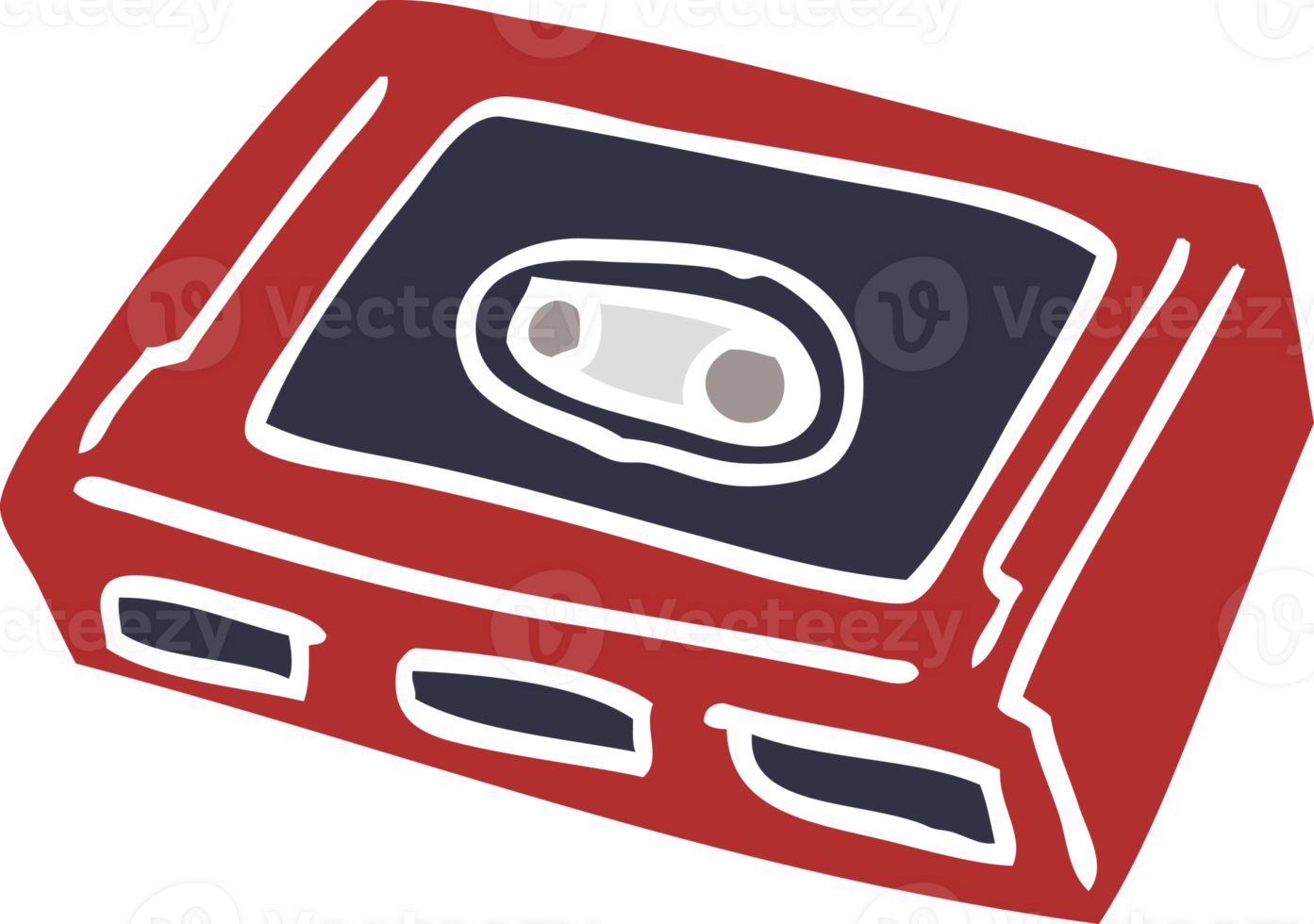 cartoon doodle retro tape cassette png