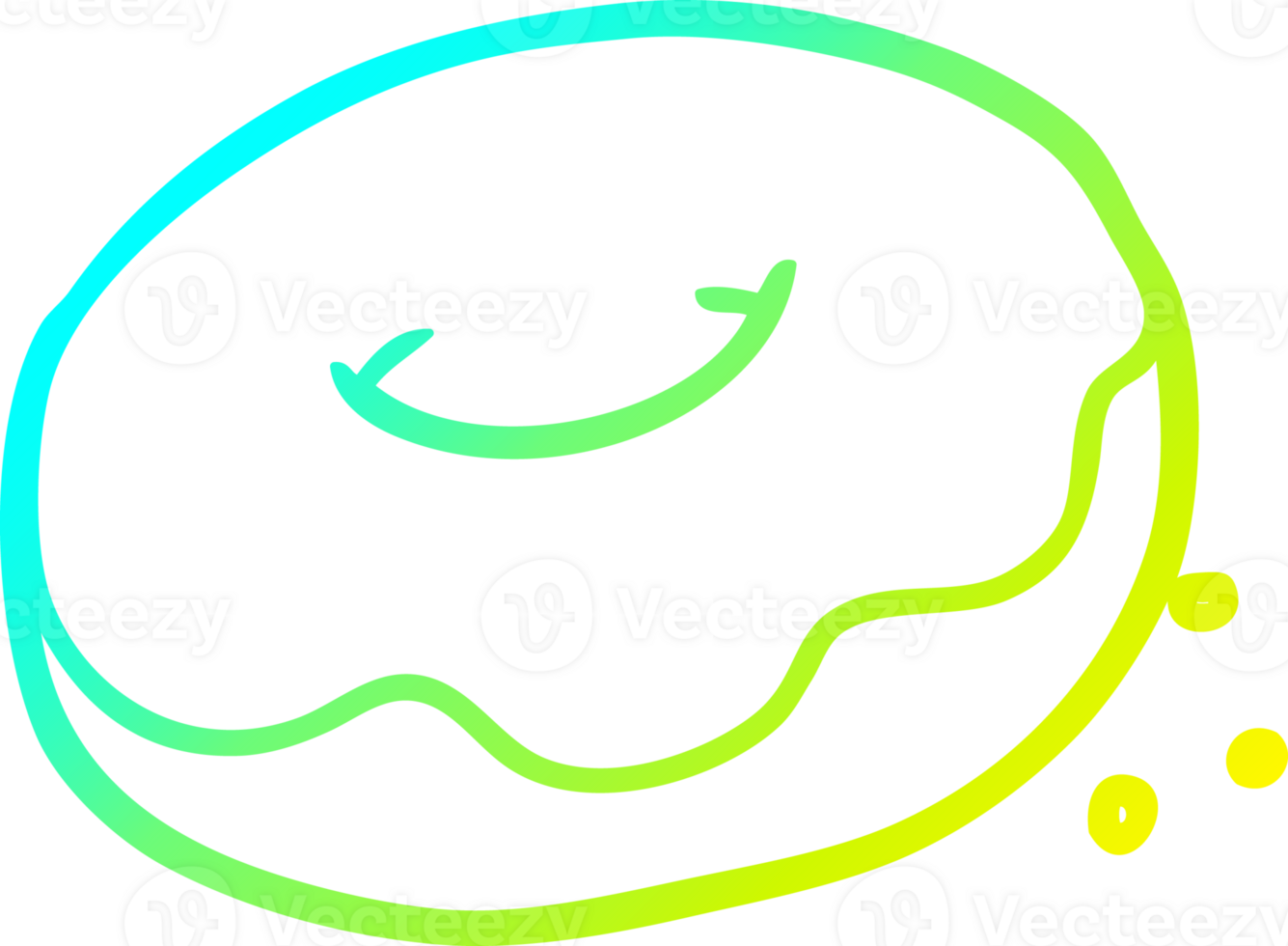 cold gradient line drawing donut with sprinkles png