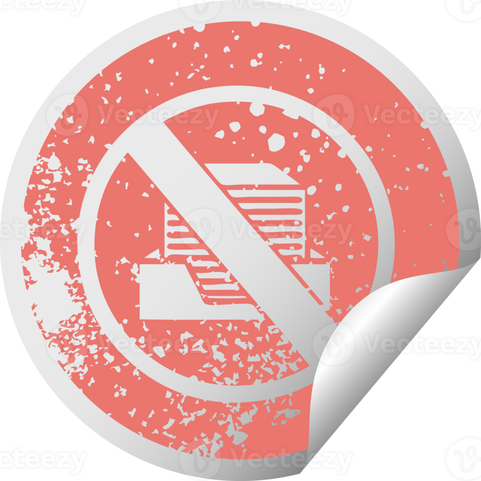 distressed circular peeling sticker symbol paperless office symbol png