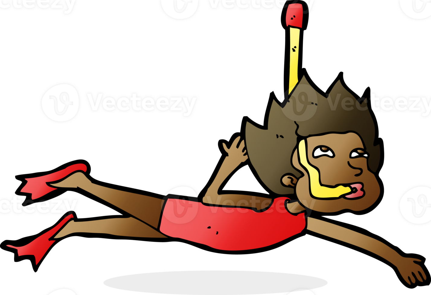 cartoon swimmer with snorkel png