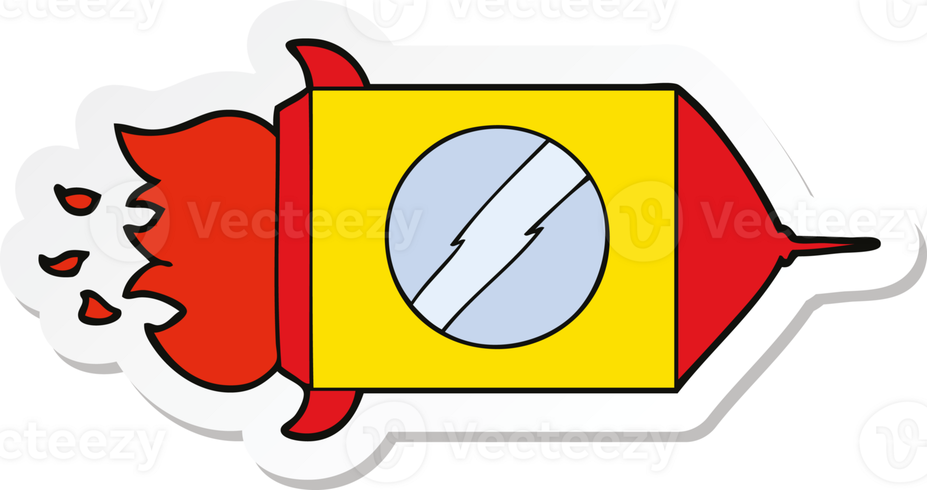 sticker of a cartoon space rocket png