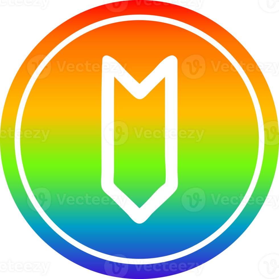 decorative arrow circular in rainbow spectrum png