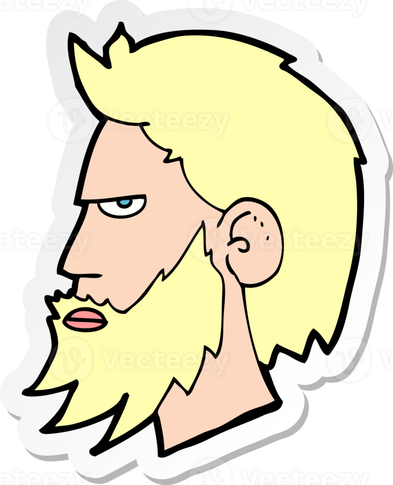 sticker of a cartoon man with beard png