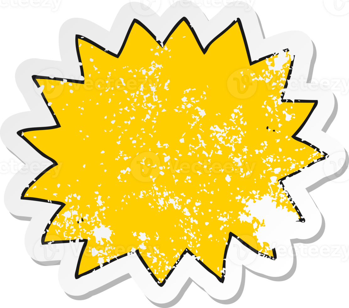 retro distressed sticker of a cartoon explosion png