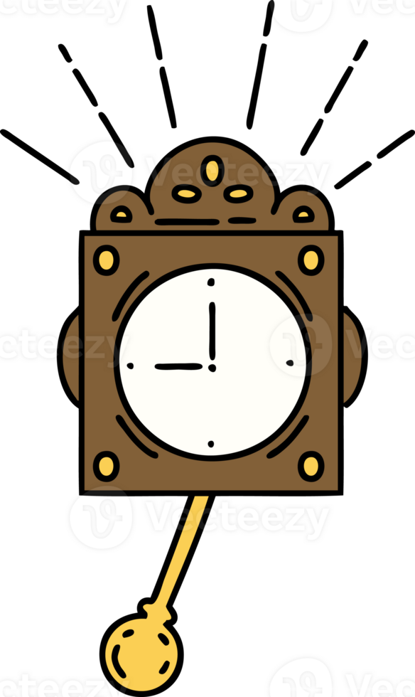traditional tattoo style ticking clock png