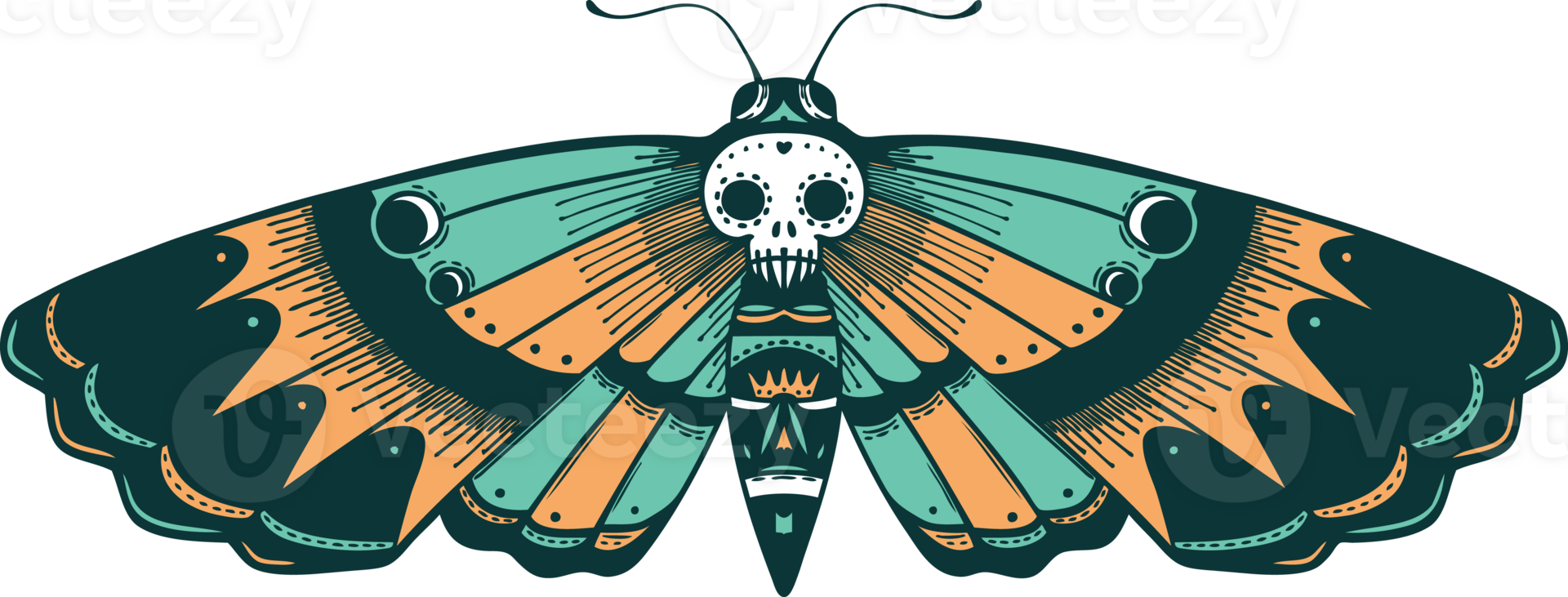 tattoo style icon of a deaths head moth png