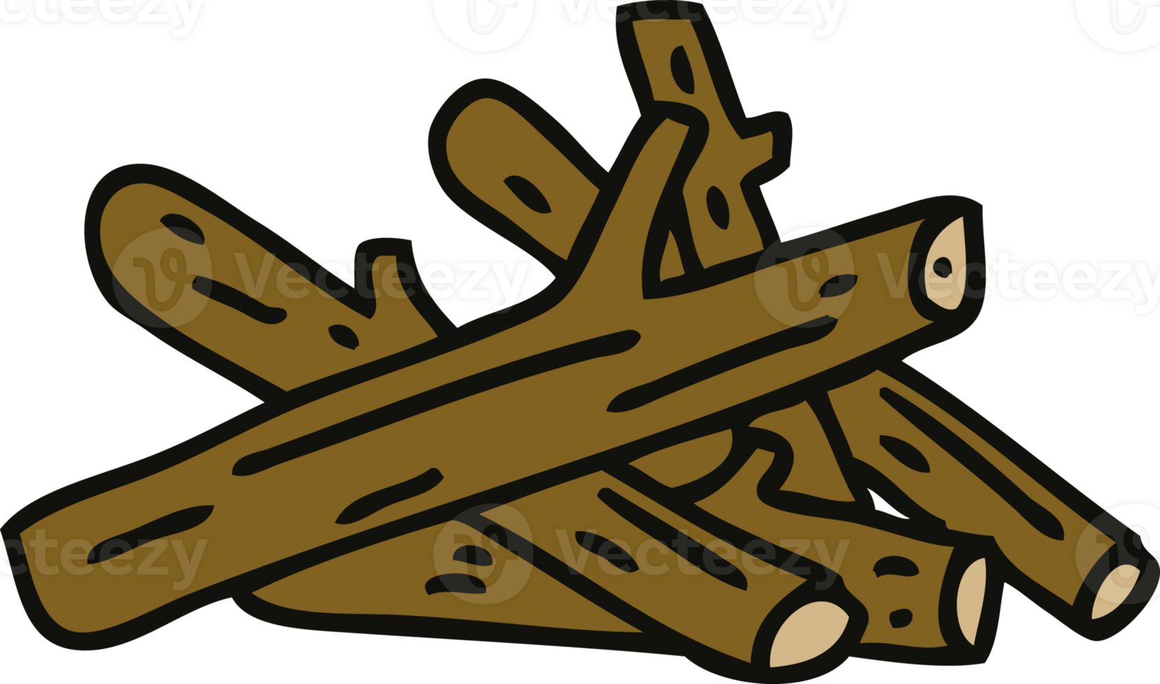 quirky hand drawn cartoon logs png