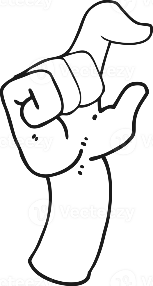 black and white cartoon hand making smallness gesture png