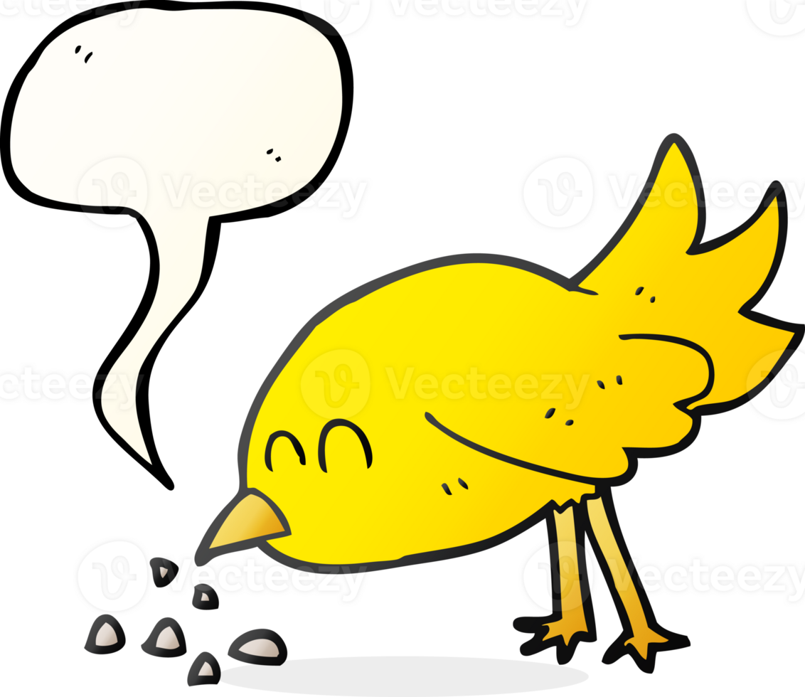 speech bubble cartoon bird pecking seeds png