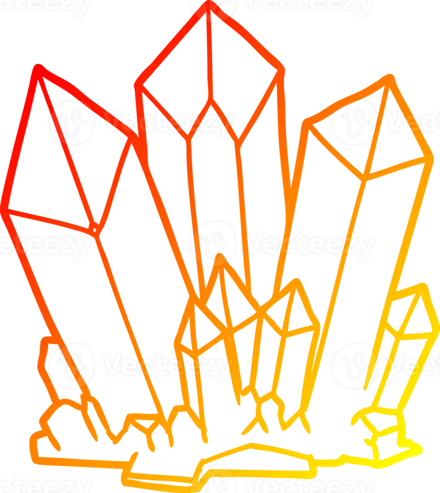 warm gradient line drawing cartoon crystals png
