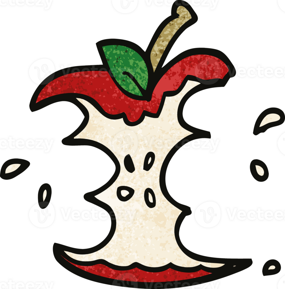 cartoon doodle juicy bitten apple png