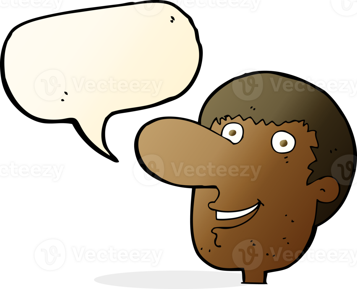 cartoon happy male face with speech bubble png