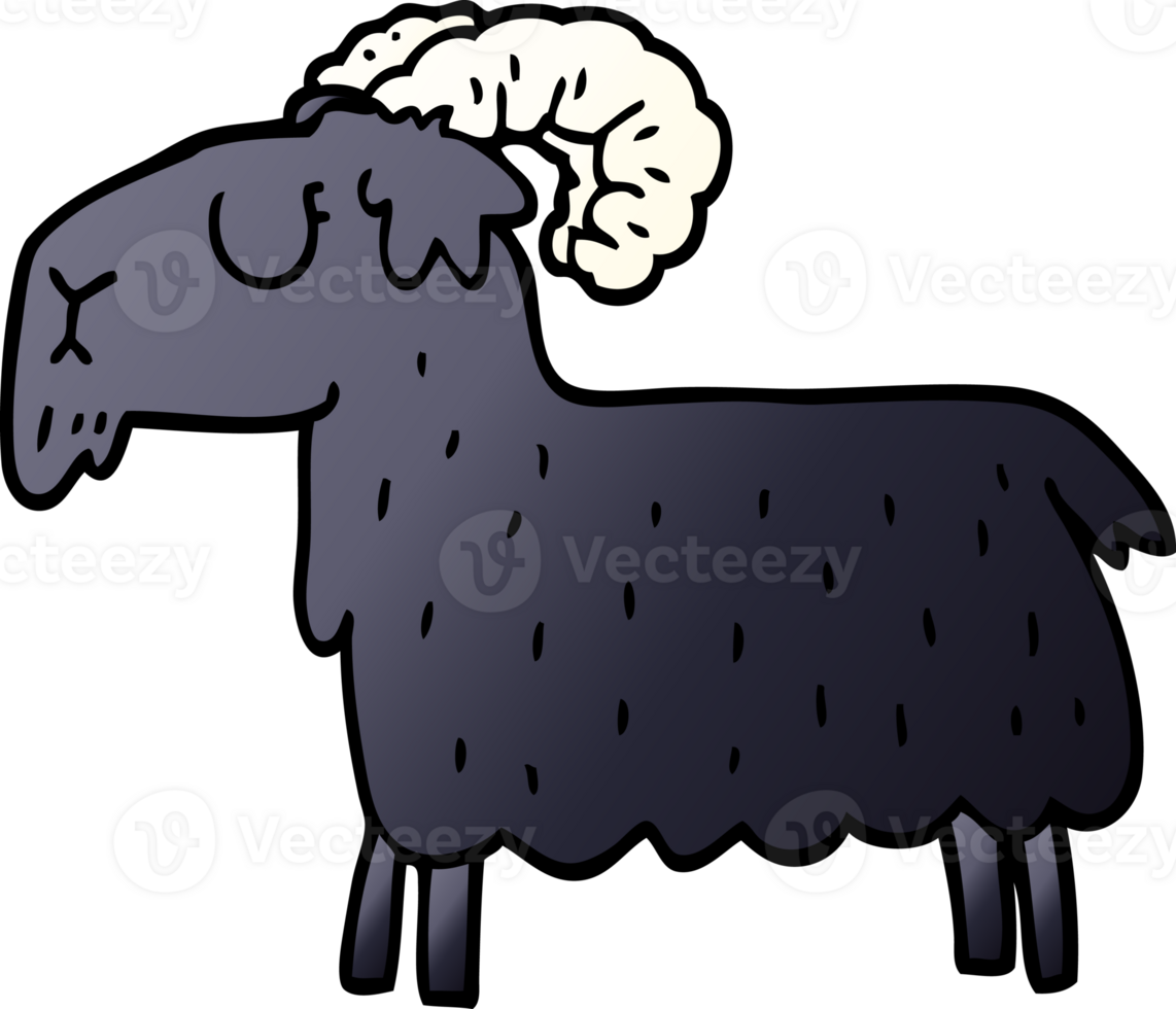 cartoon doodle black goat png