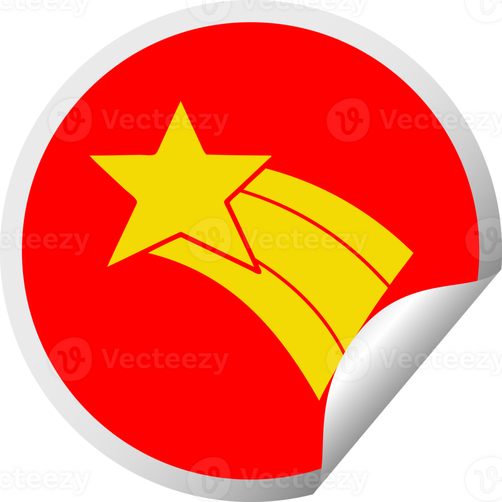 circular peeling sticker cartoon shooting rainbow star png