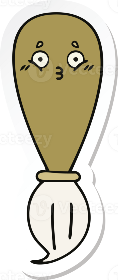 sticker of a cute cartoon paint brush png