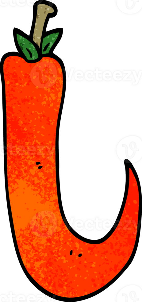 cartoon doodle red hot chilli pepper png