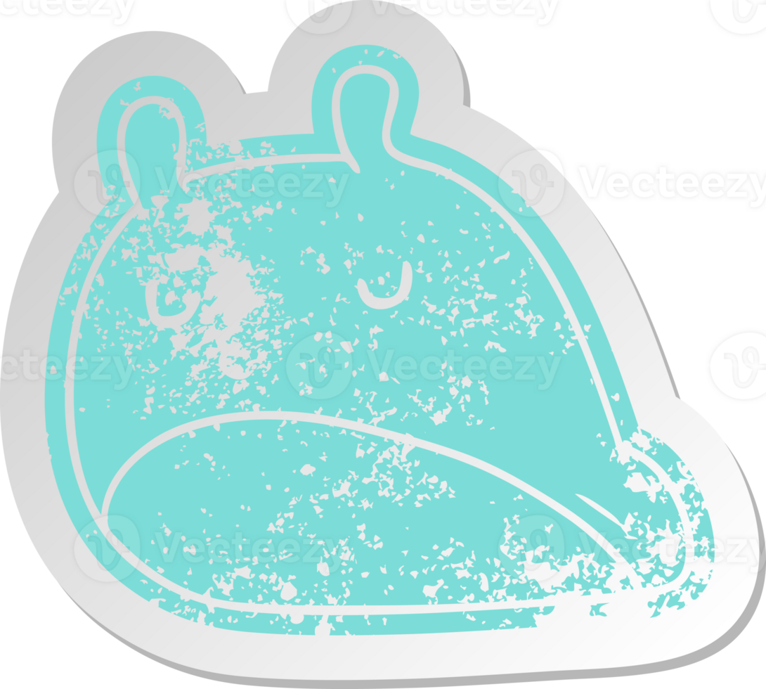 distressed old sticker kawaii fat cute slug png