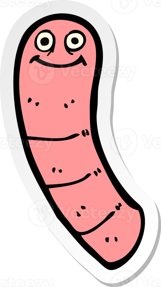 sticker of a cartoon worm png