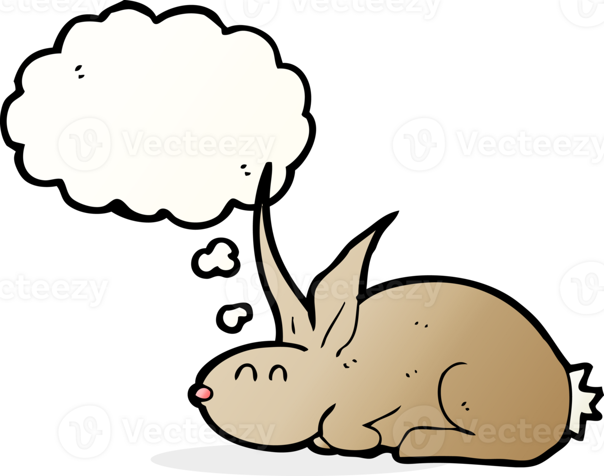 cartoon rabbit with thought bubble png