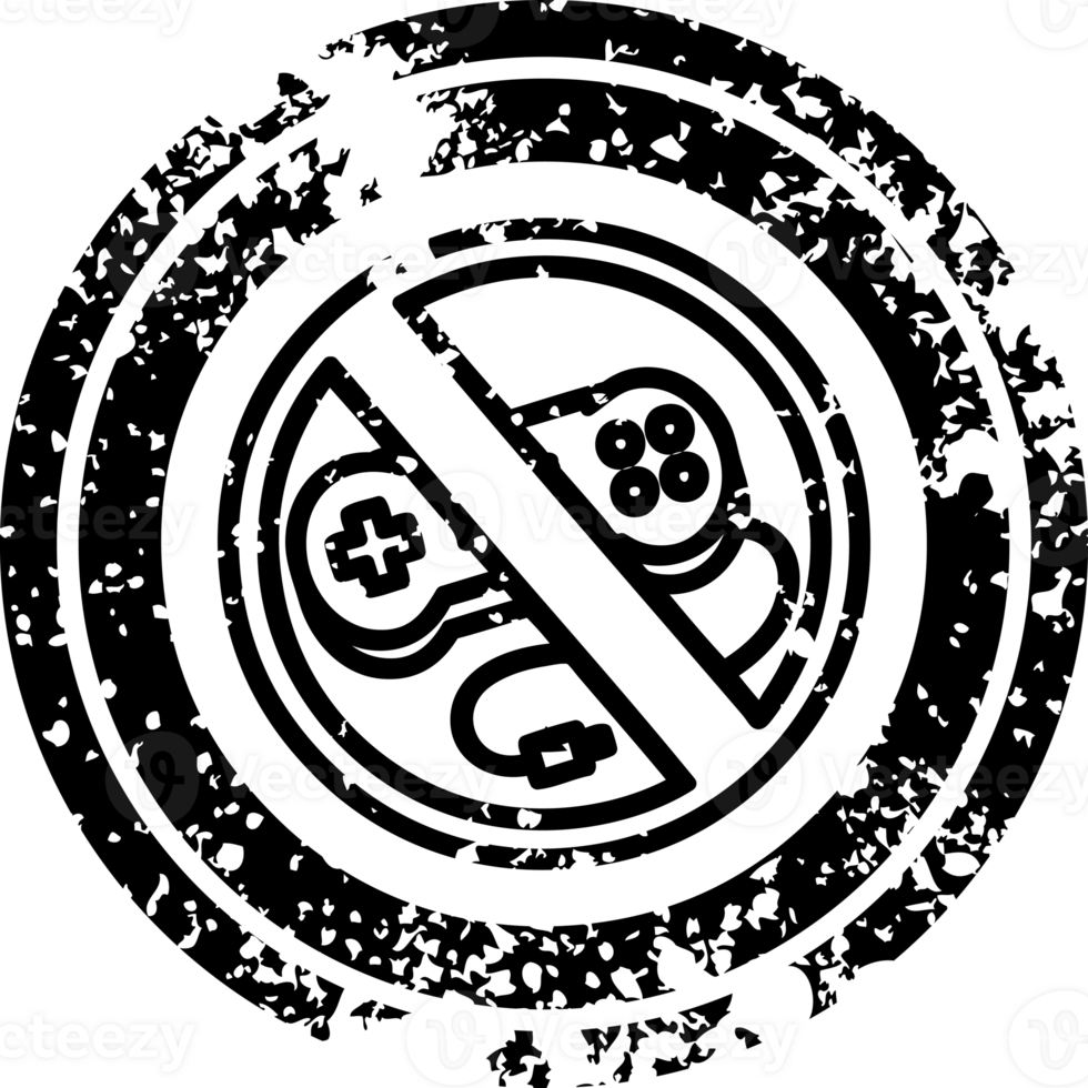 no gaming distressed icon png