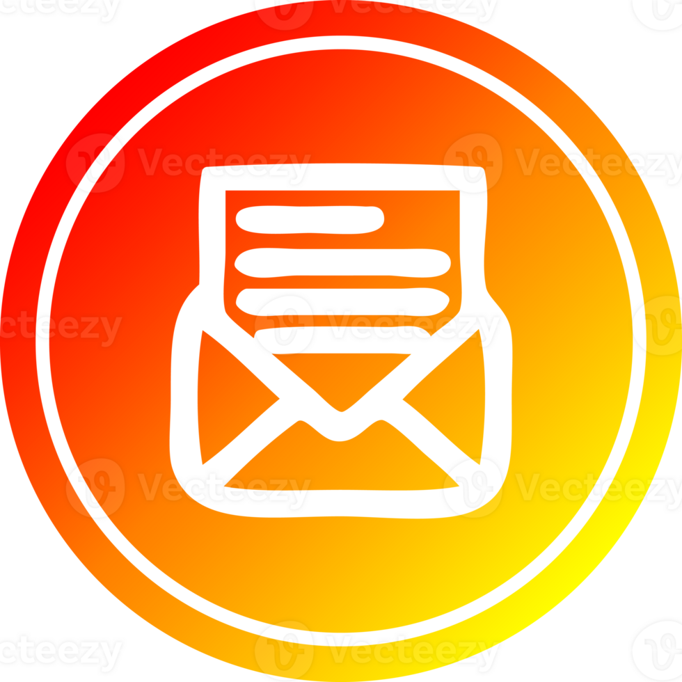 envelope letter circular in hot gradient spectrum png