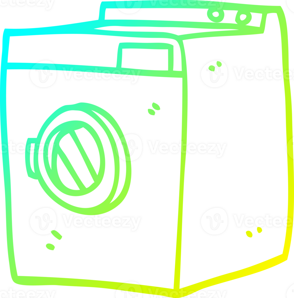 cold gradient line drawing cartoon tumble dryer png