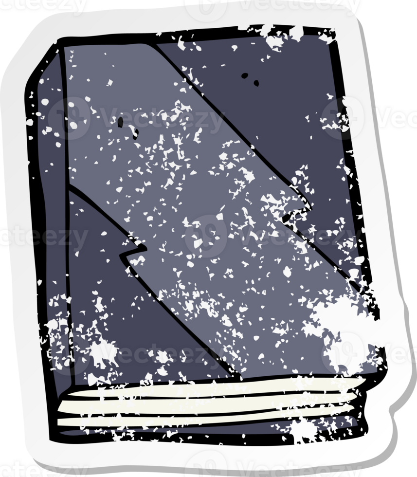 retro distressed sticker of a cartoon book png