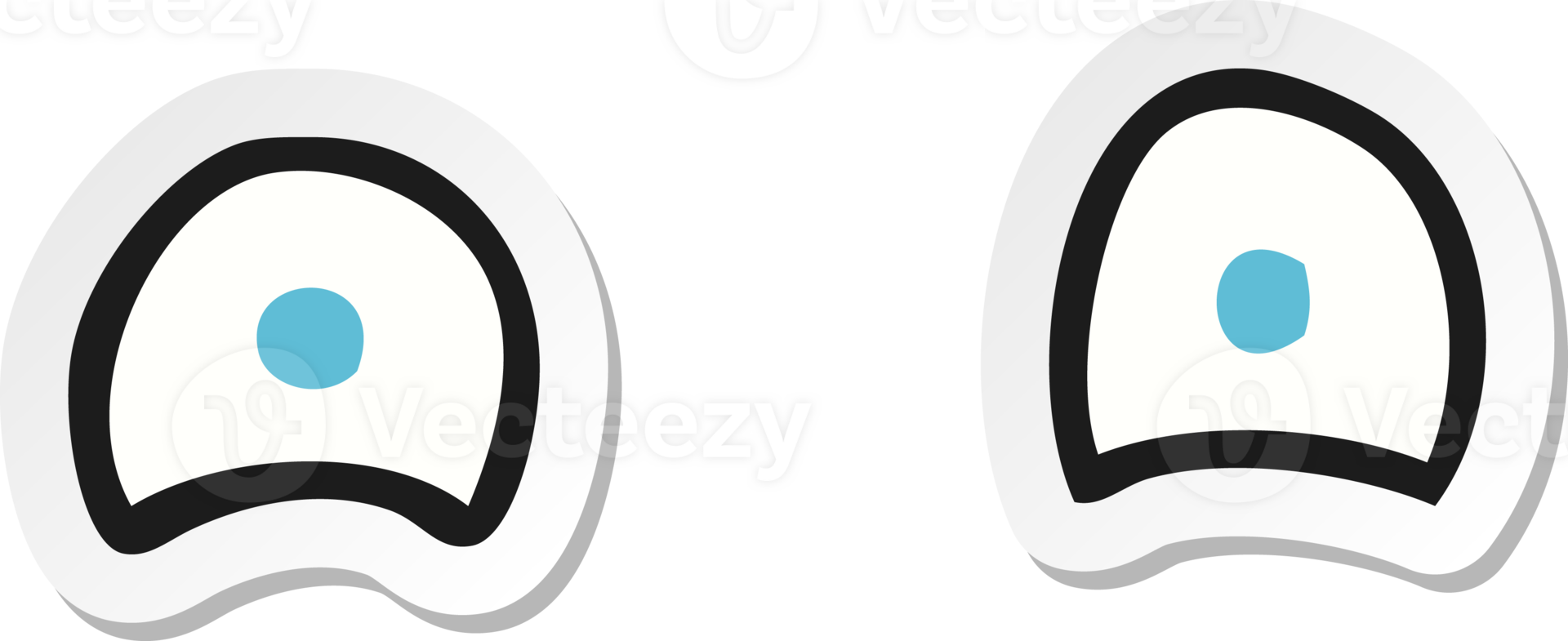 sticker of a simple cartoon eyes png