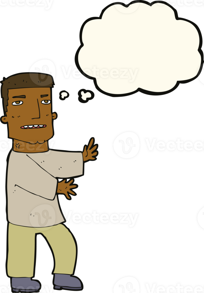 cartoon man gesturing with thought bubble png