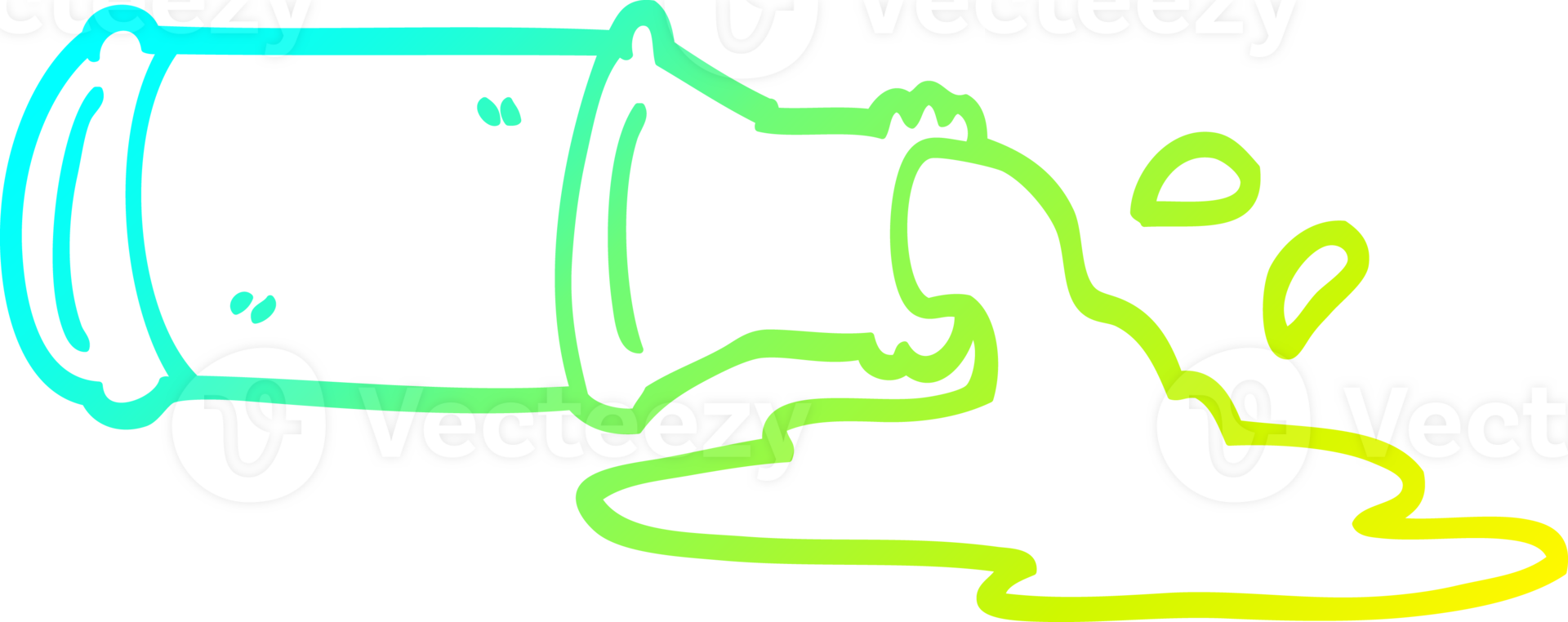 cold gradient line drawing cartoon spilled beer png