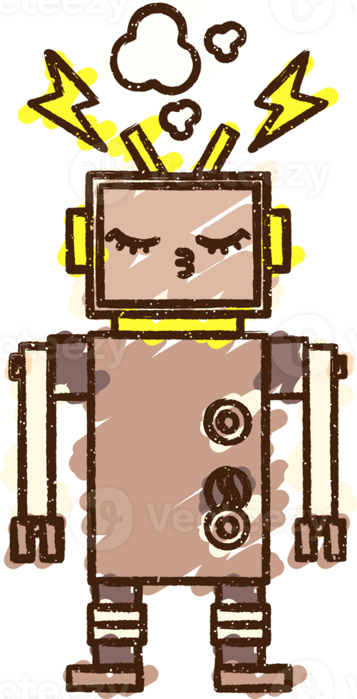 Robot Chalk Drawing png