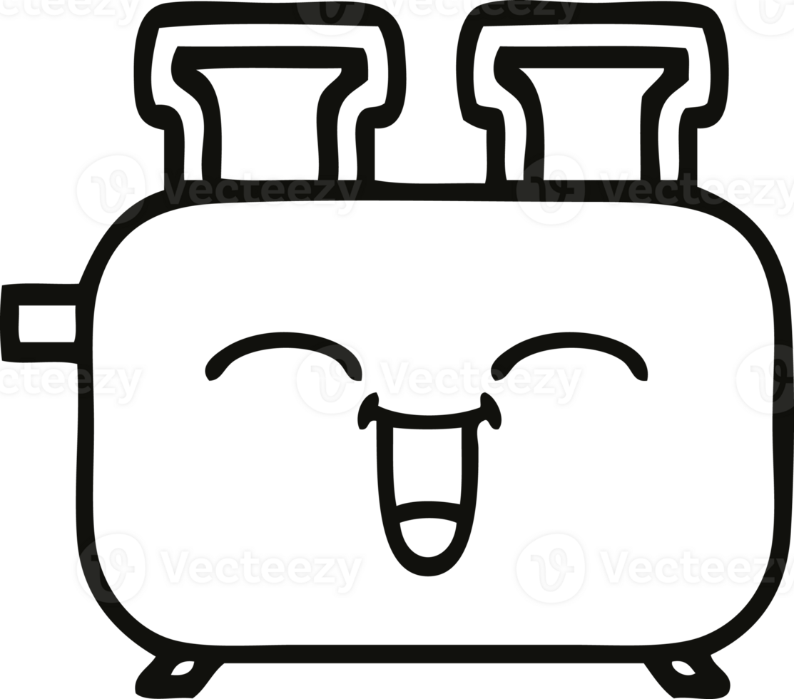 line drawing cartoon of a toaster png