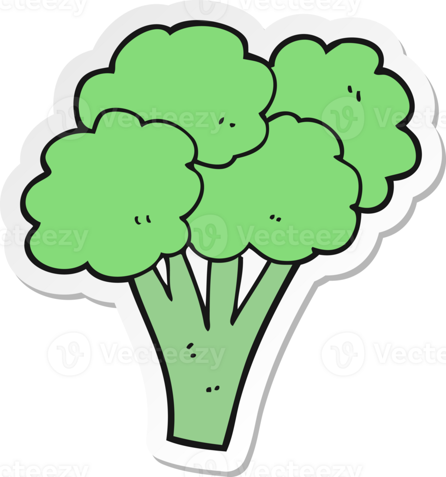 sticker of a cartoon broccoli png