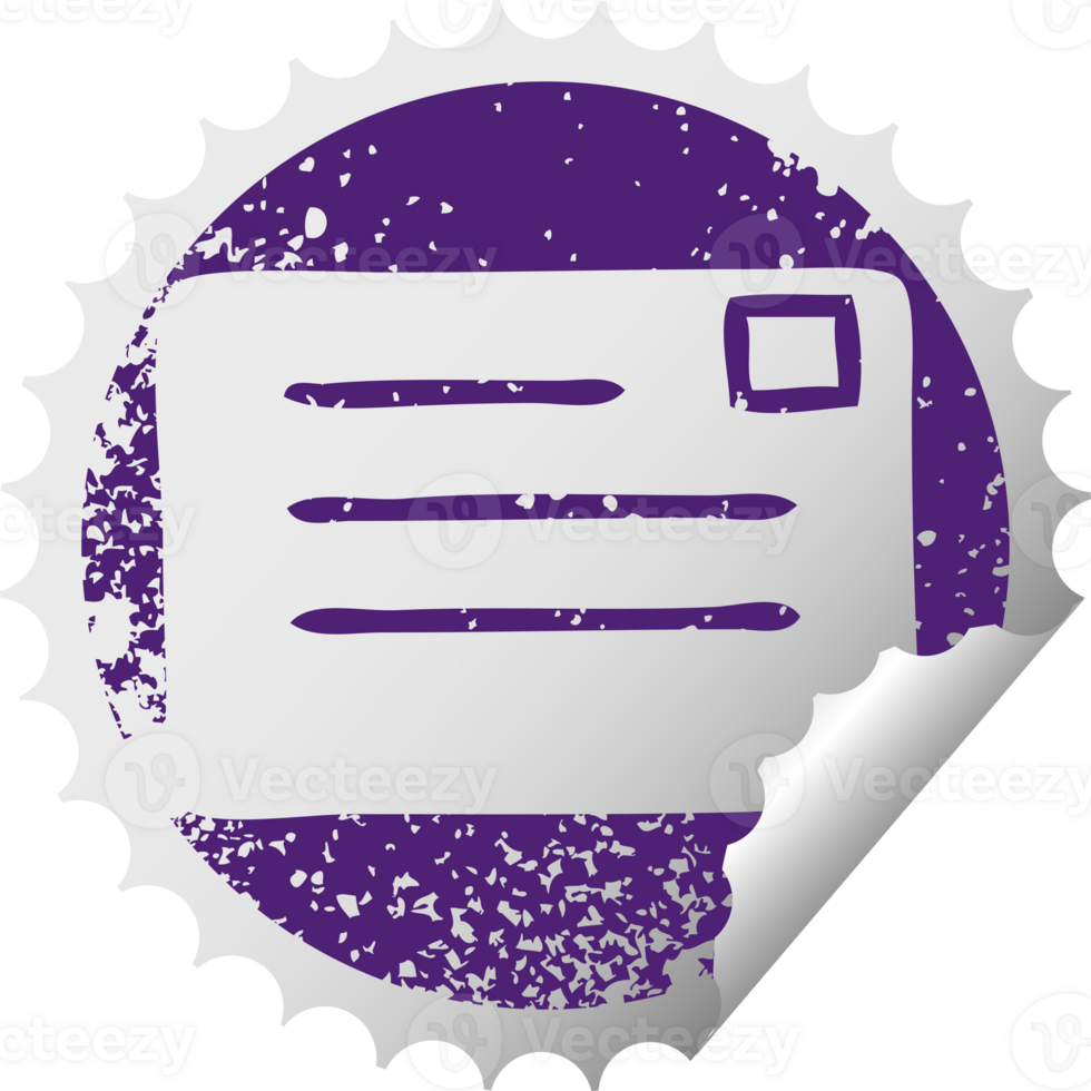 distressed circular peeling sticker symbol letter png