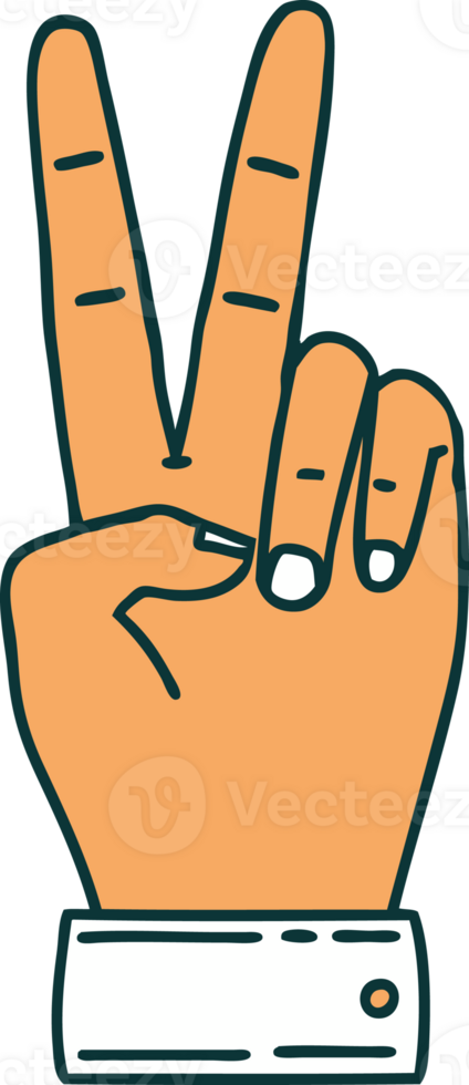 symbole de paix illustration de geste de la main à deux doigts png