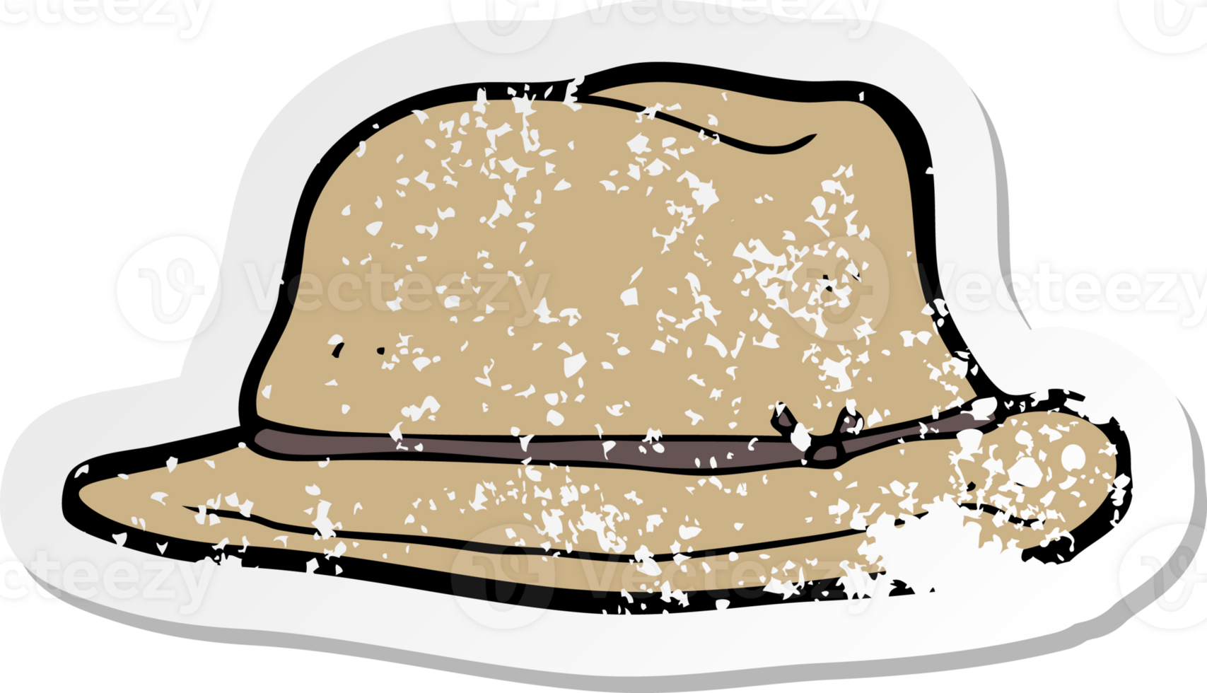 retro distressed sticker of a cartoon hat png