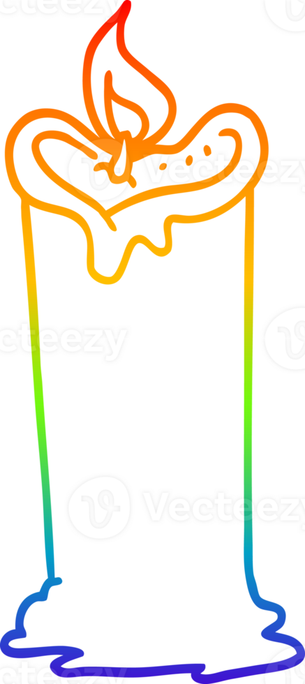 rainbow gradient line drawing cartoon candle png