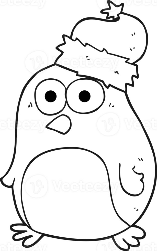 black and white cartoon robin png