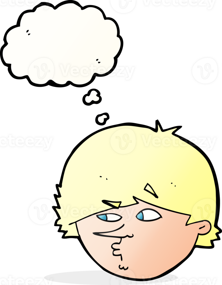 cartoon suspicious man with thought bubble png