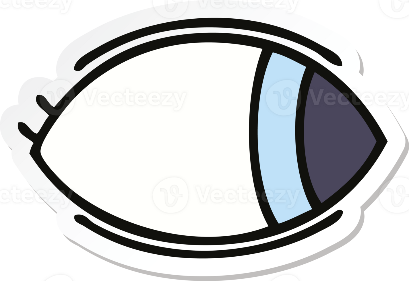 sticker of a cute cartoon eye looking to one side png