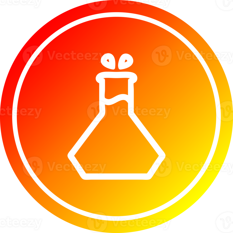 science experiment circular in hot gradient spectrum png