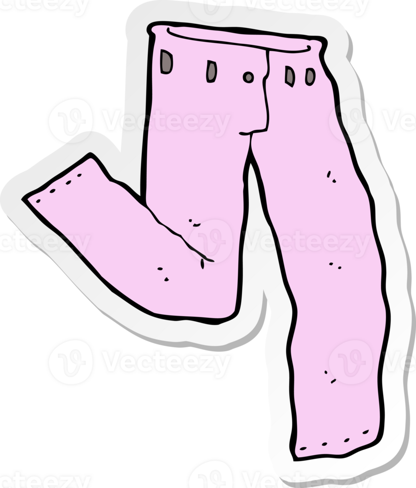 sticker of a cartoon pair of pink pants png