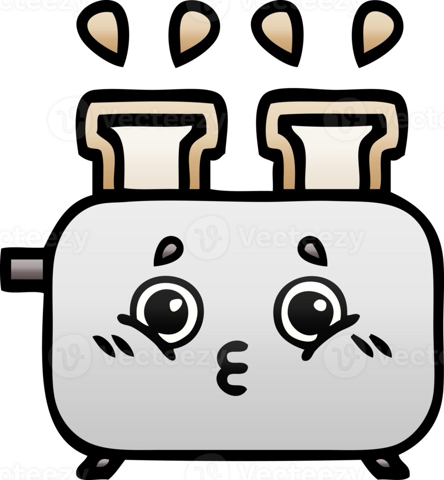 gradient shaded cartoon of a toaster png