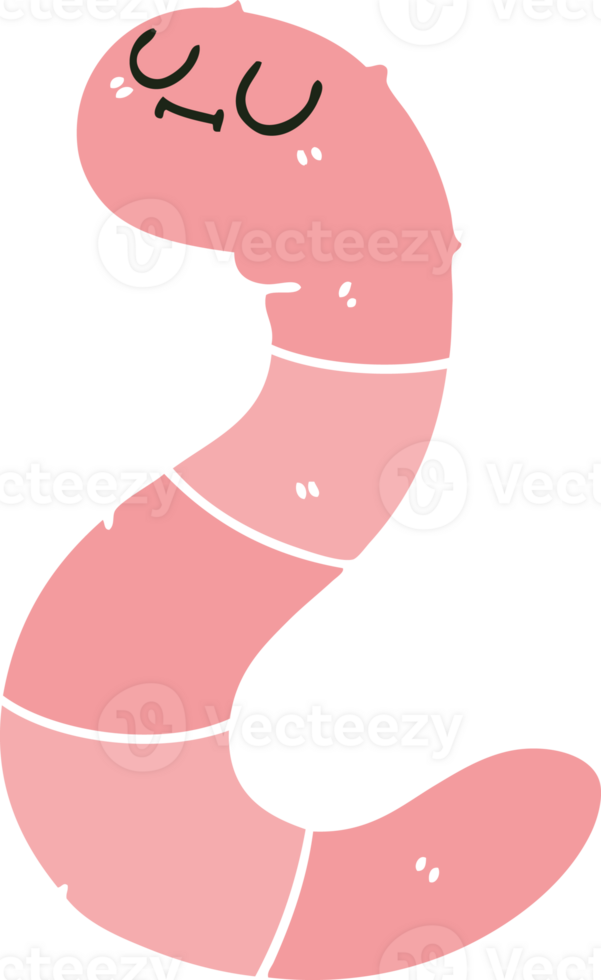 quirky hand drawn cartoon worm png