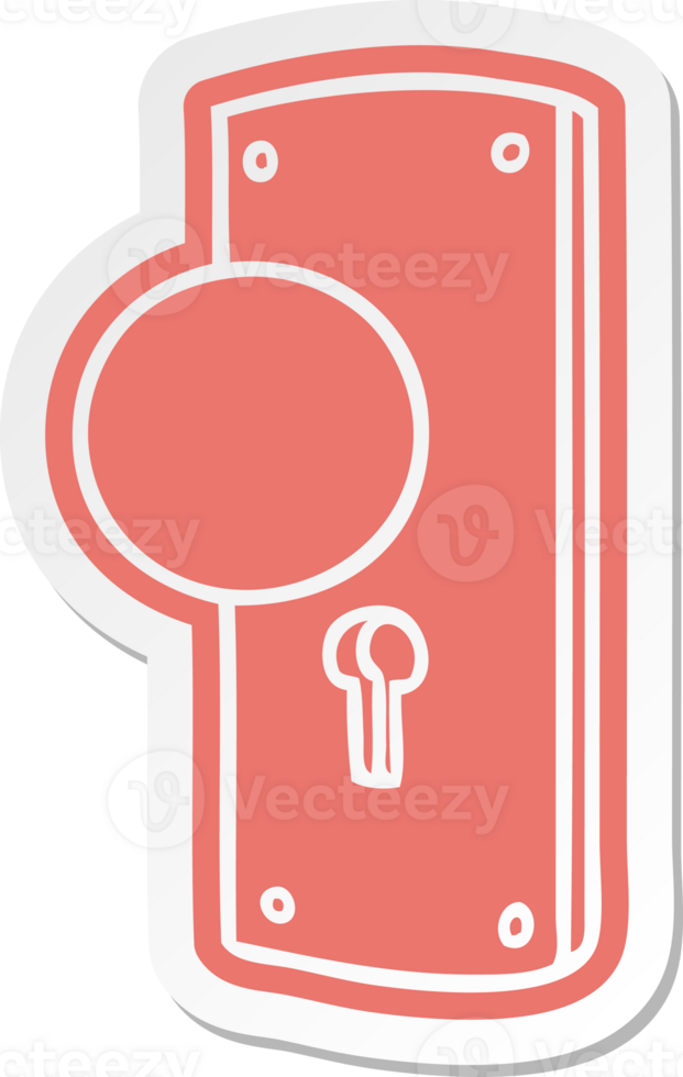 cartoon sticker of a door handle png