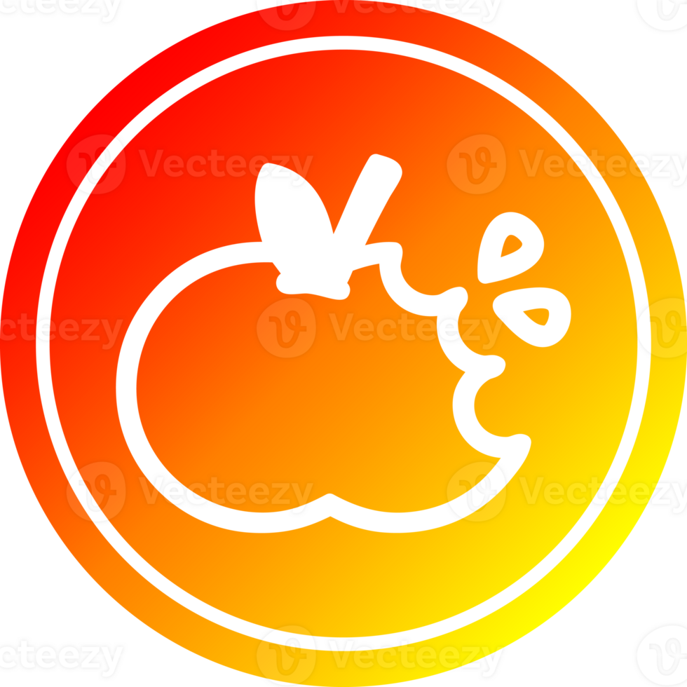 circolare di mela morsicata nello spettro del gradiente caldo png