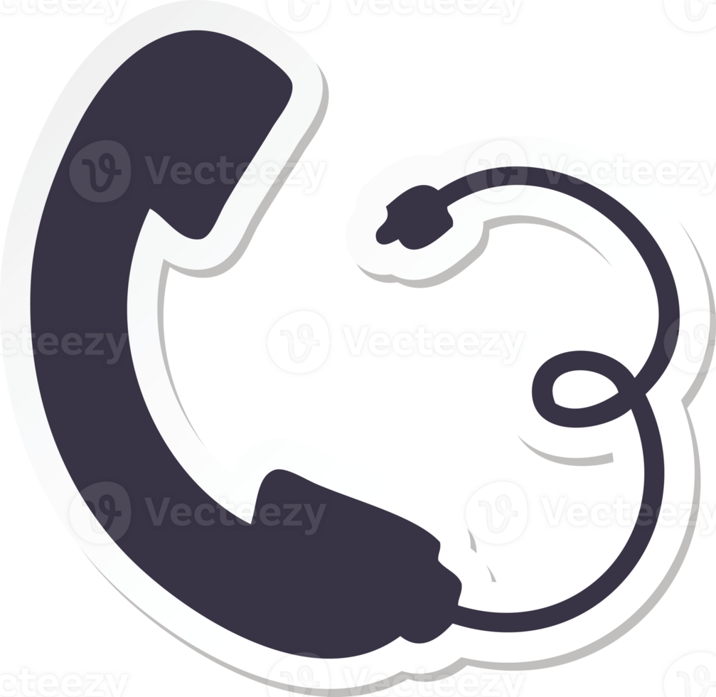 sticker of a cute cartoon telephone receiver png