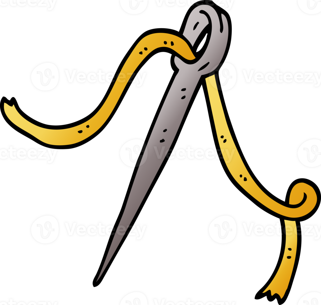 cartoon doodle needle and thread png