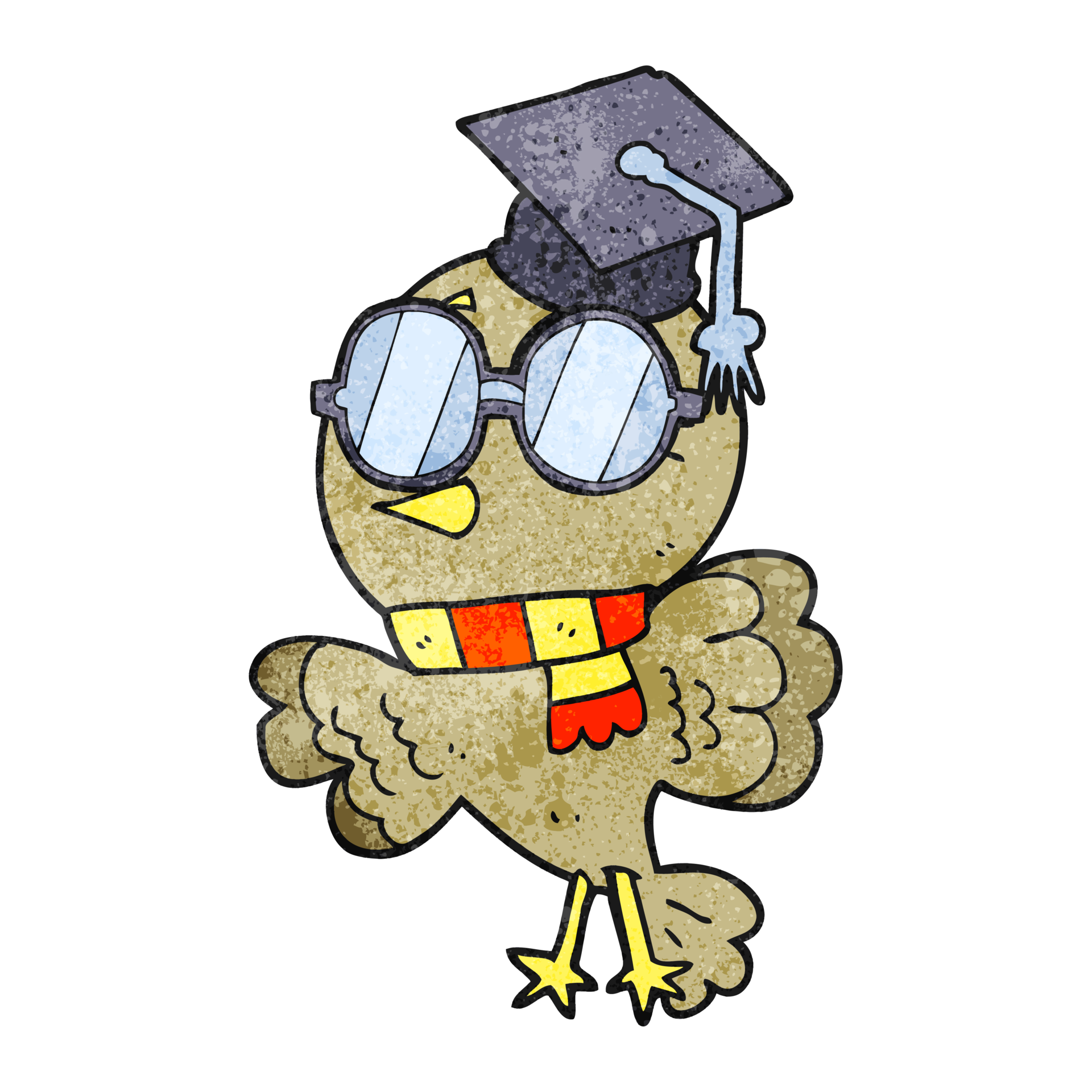cute texture cartoon well educated bird 44975574 PNG